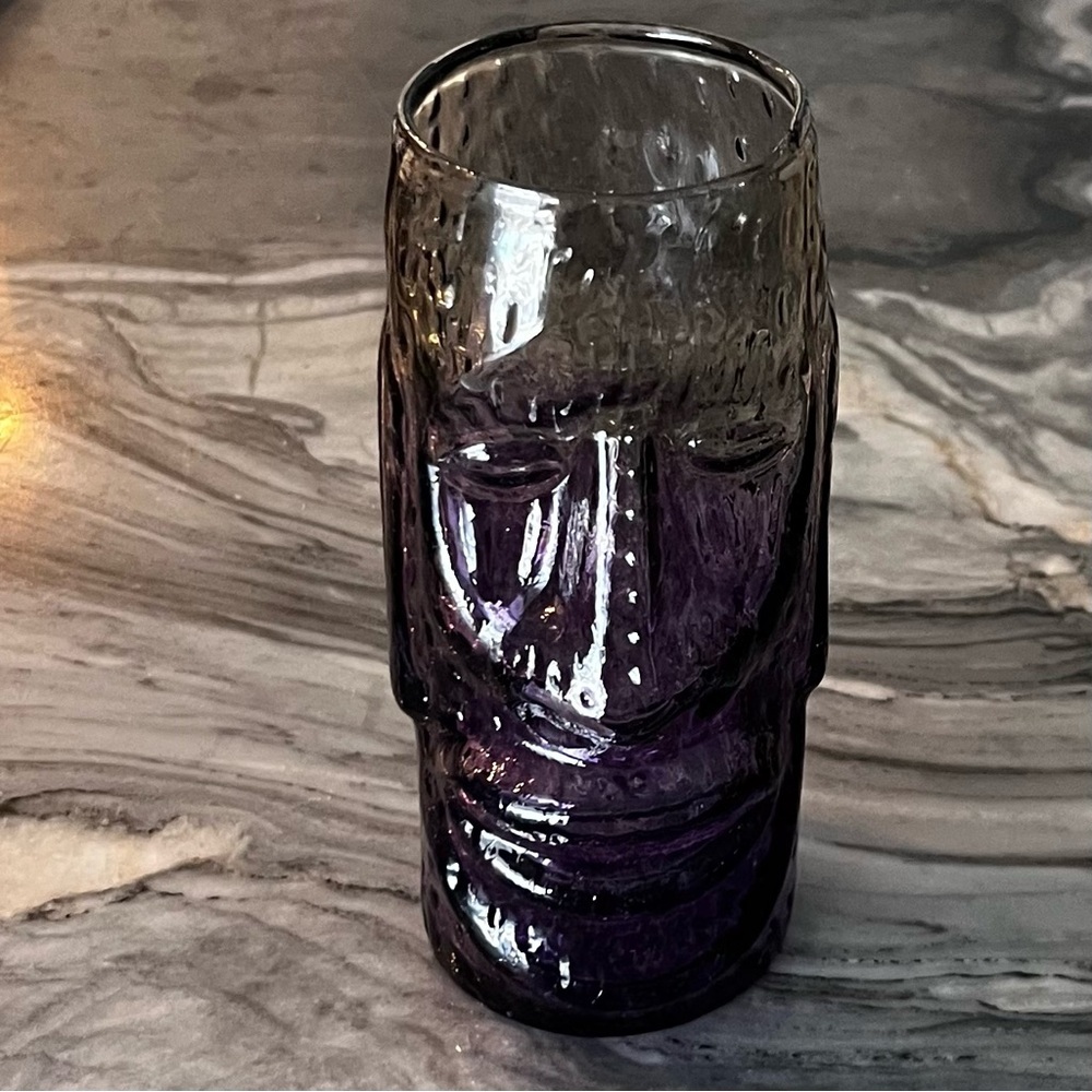 Andrew Iannazzi Moai Tiki Mug In Lava Gray To Amethyst Signed - Picture 10 of 10